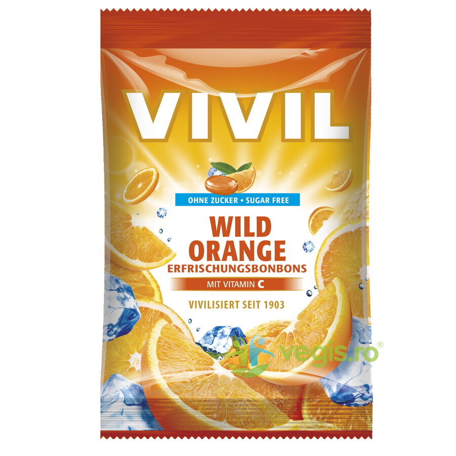 Bomboane cu Portocala Amara si Vitamina C fara Zahar 60g