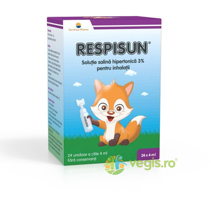 Respisun Solutie Salina Hipertonica 3% pentru Inhalatii 24dz x 4ml