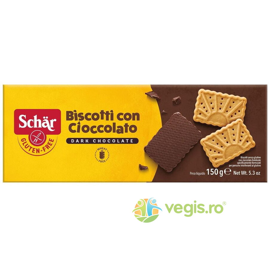 Biscuiti cu Ciocolata Neagra fara Gluten 150g