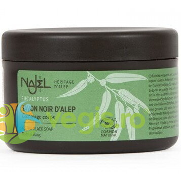 Sapun Negru de Alep Exfoliant cu Eucalipt 180g