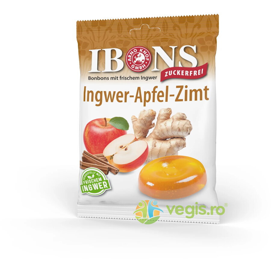 Dropsuri cu Ghimbir, Mere si Scortisoara fara Zahar 75g