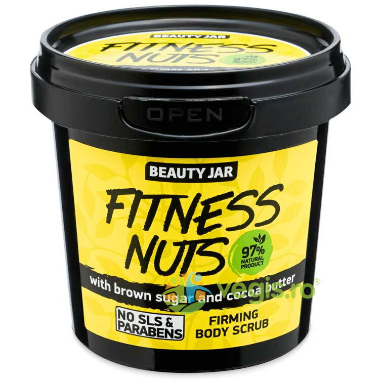Scrub pentru Fermitatea Corpului cu Zahar Brun si Unt de Cacao Fitness Nuts 200g