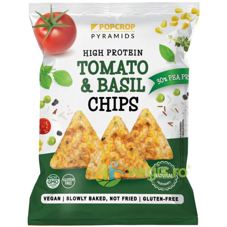 Chips-uri Proteice din Mazare cu Aroma de Rosii si Busuioc fara Gluten 60g