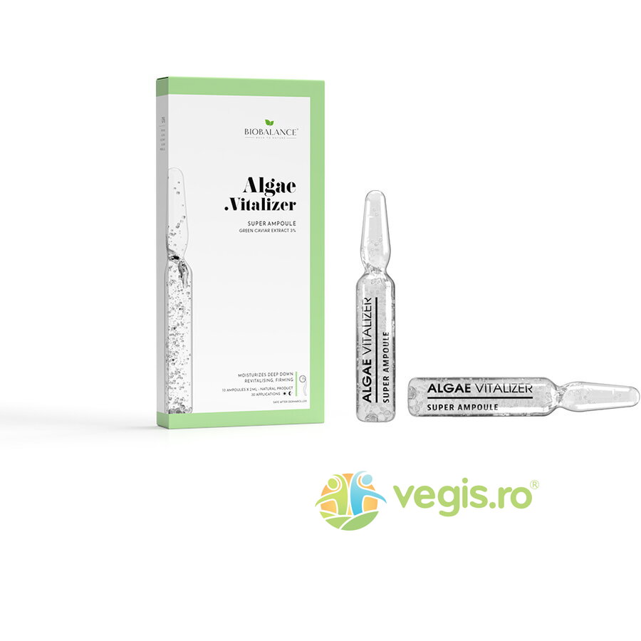 Fiole Concentrate pentru Hidratare Intensa si Fermitate cu Extract de Caviar Verde 3% Algae Vitalizer Bio Balance 10x2ml