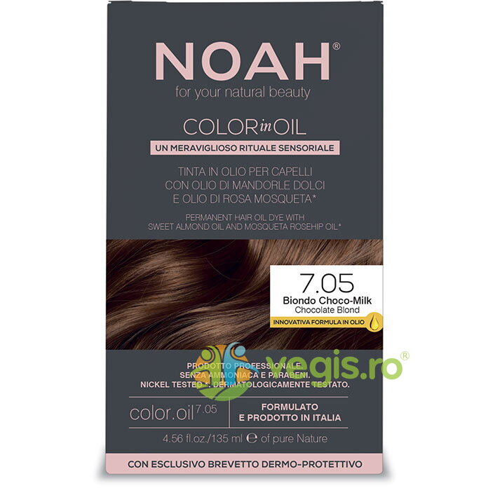 Vopsea de Par Permanenta pe Baza de Ulei 7.05 Blond Ciocolatiu (Chocolate Blond) fara Amoniac 135ml