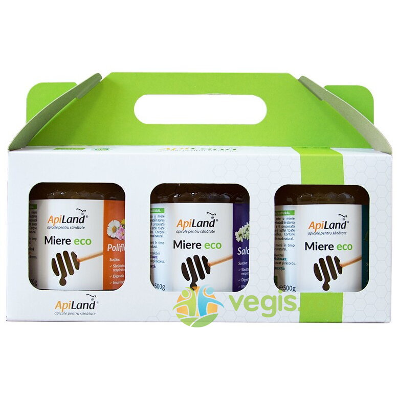 Pachet Miere (Salcam + Tei + Poliflora) Ecologica/Bio 3 x 500g