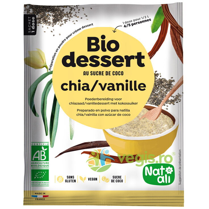 Desert cu Chia si Vanilie fara Gluten Ecologic/Bio 40g