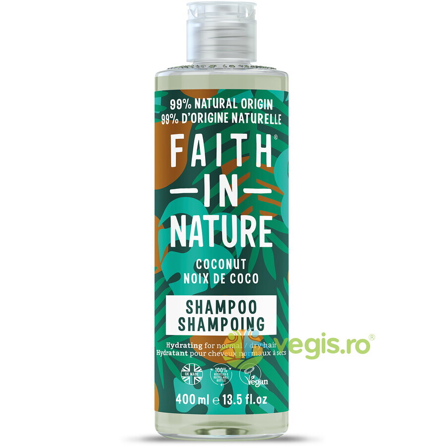 Sampon Natural Hidratant cu Cocos pentru Par Normal sau Uscat 400ml