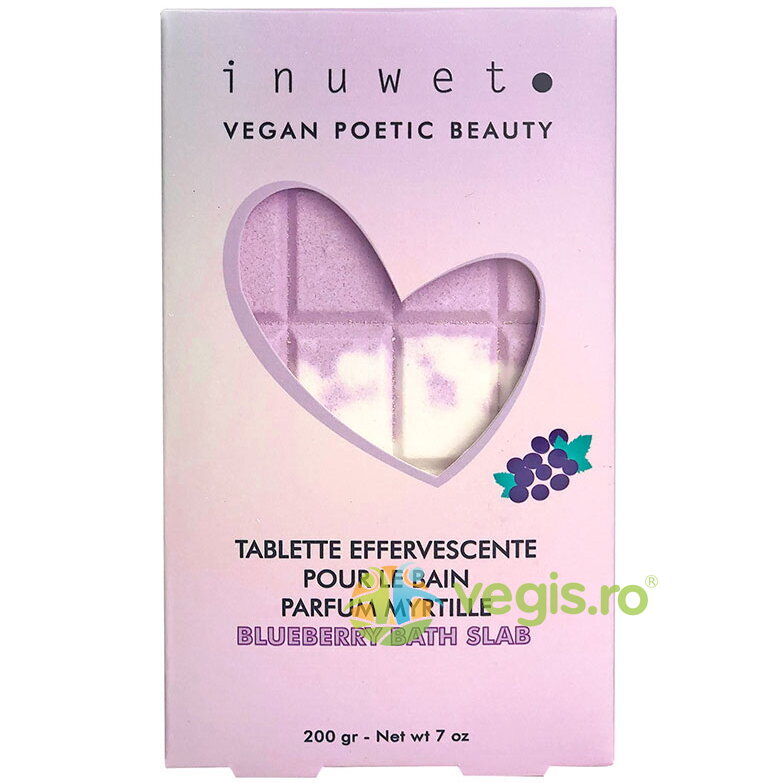 Tableta Efervescenta pentru Baie in Forma de Ciocolata cu Parfum de Coacaze 200g