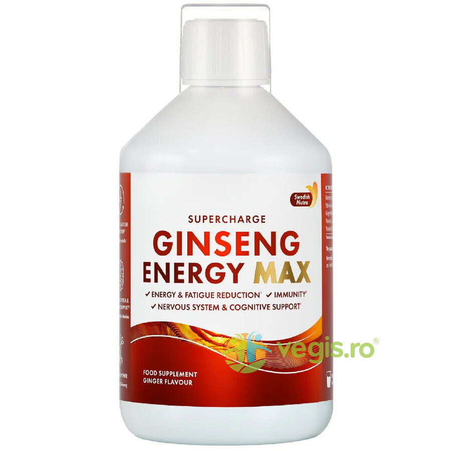 Ginseng Energy 2000mg - Ginseng Siberian, Panax Ginseng, Ghimbir si Vitamine pentru  Energie si Vitalitate 500ml