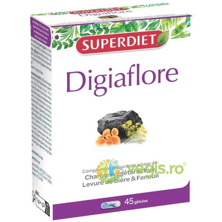Digiaflore Carbune Activ si Drojdie 45cps