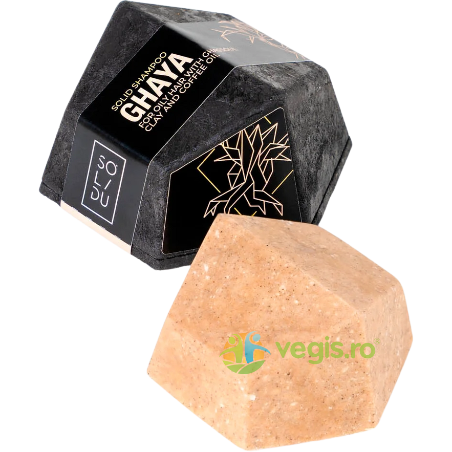 Sampon Solid pentru Par Gras cu Argila Ghassoul si Ulei de Cafea 65g