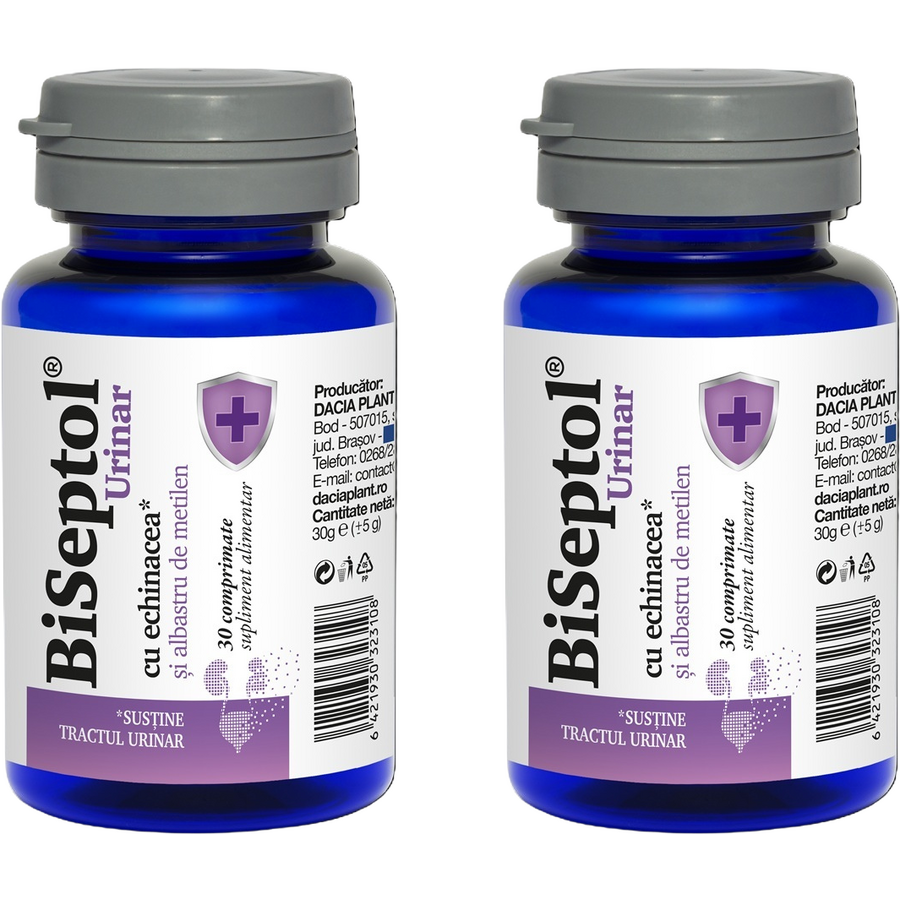 Pachet BiSeptol Urinar cu Albastru de Metilen 30cpr + 30cpr