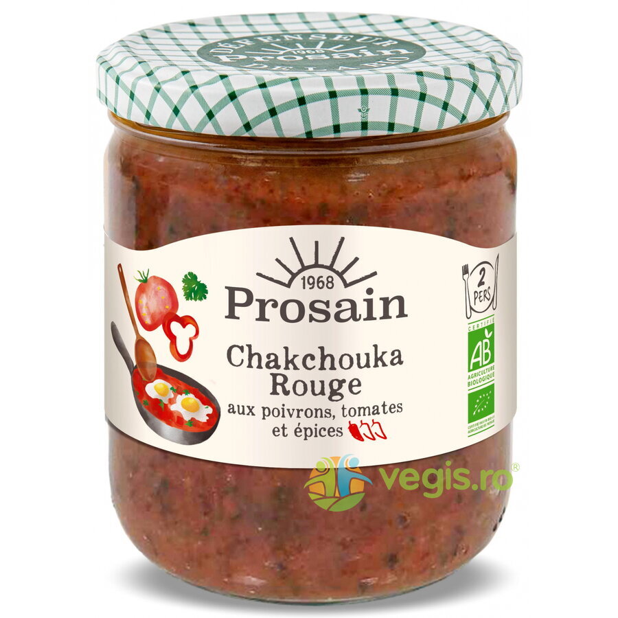 Shakshuka Rosie cu Rosii, Ardei Rosu si Condimente Ecologica/Bio 400g