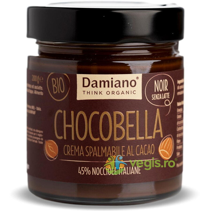 Crema de Ciocolata Neagra si 45% Alune de Padure fara Gluten Ecologica/Bio 200g