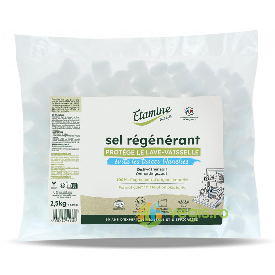 Sare  Eco Regeneratoare pentru Masina de Spalat Vase, fara Parfum 2.5kg
