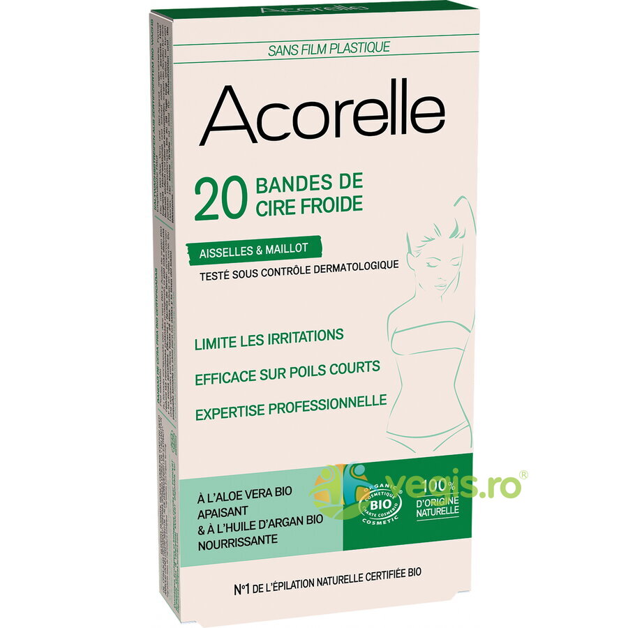 Benzi Depilatoare pentru Axila si Zona Inghinala cu Ceara Rece si Aloe Vera Bio 10x2buc