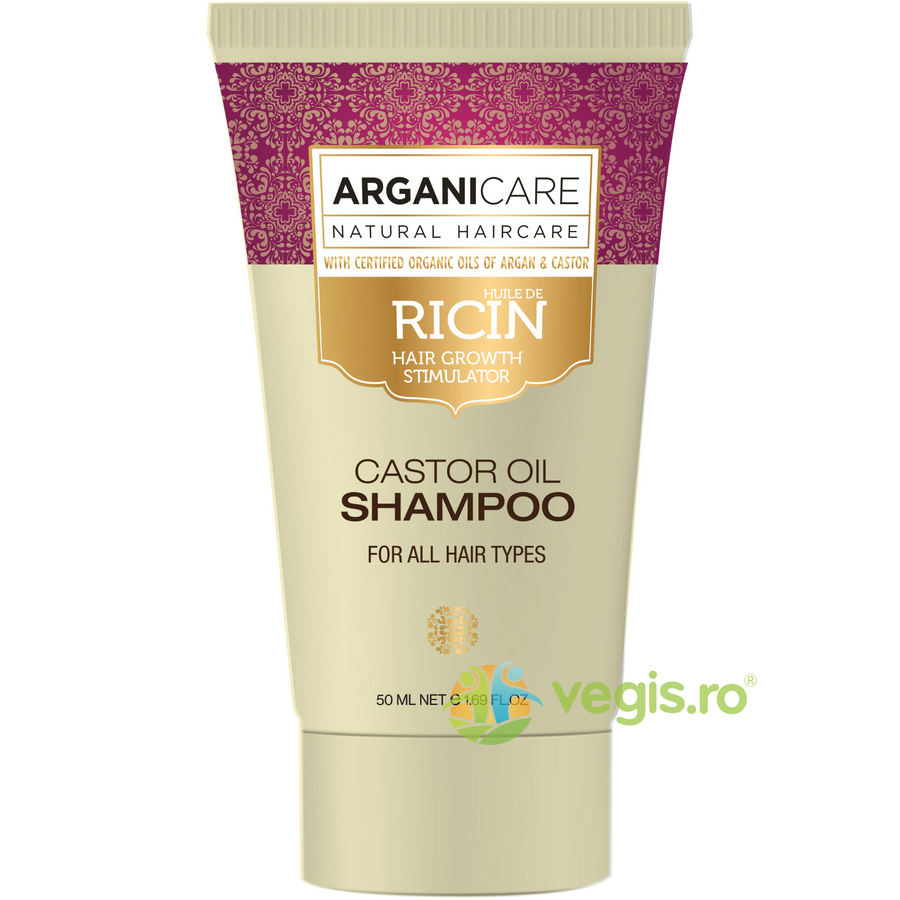 Sampon pentru Stimularea Cresterii Parului cu Ulei de Ricin Travel Size 50ml