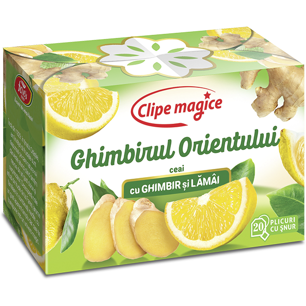 Ceai Clipe Magice cu Ghimbir si Lamai 'Ghimbirul Orientului' 20dz