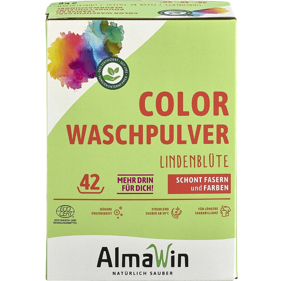 Detergent Pudra pentru Rufe Colorate cu Parfum de Flori de Tei 2kg