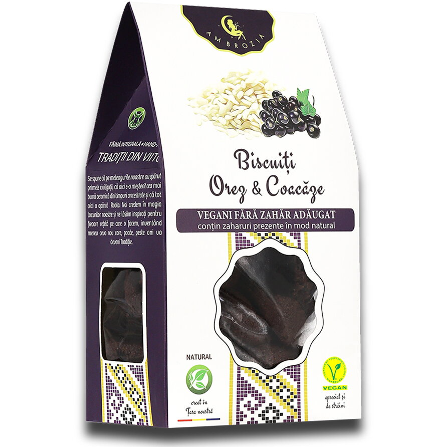 Biscuiti cu Orez si Coacaze fara Zahar Adaugat 130g