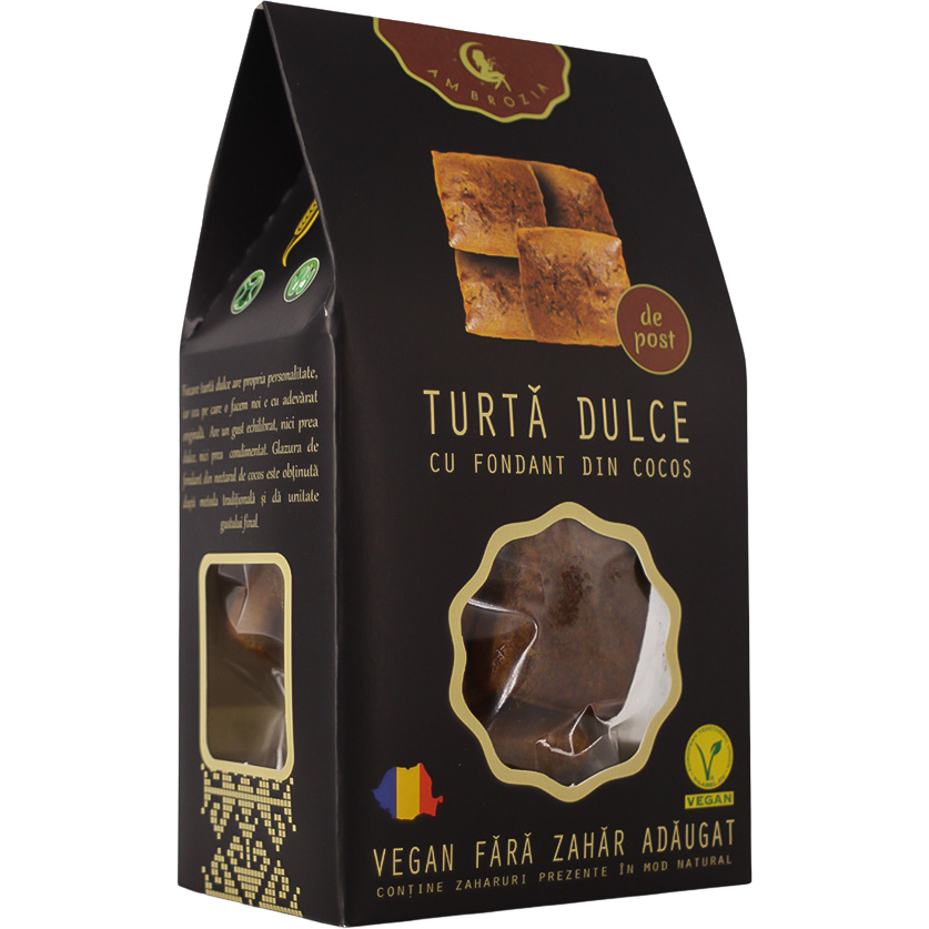 Turta Dulce cu Fondant din Cocos fara Zahar Adaugat 130g