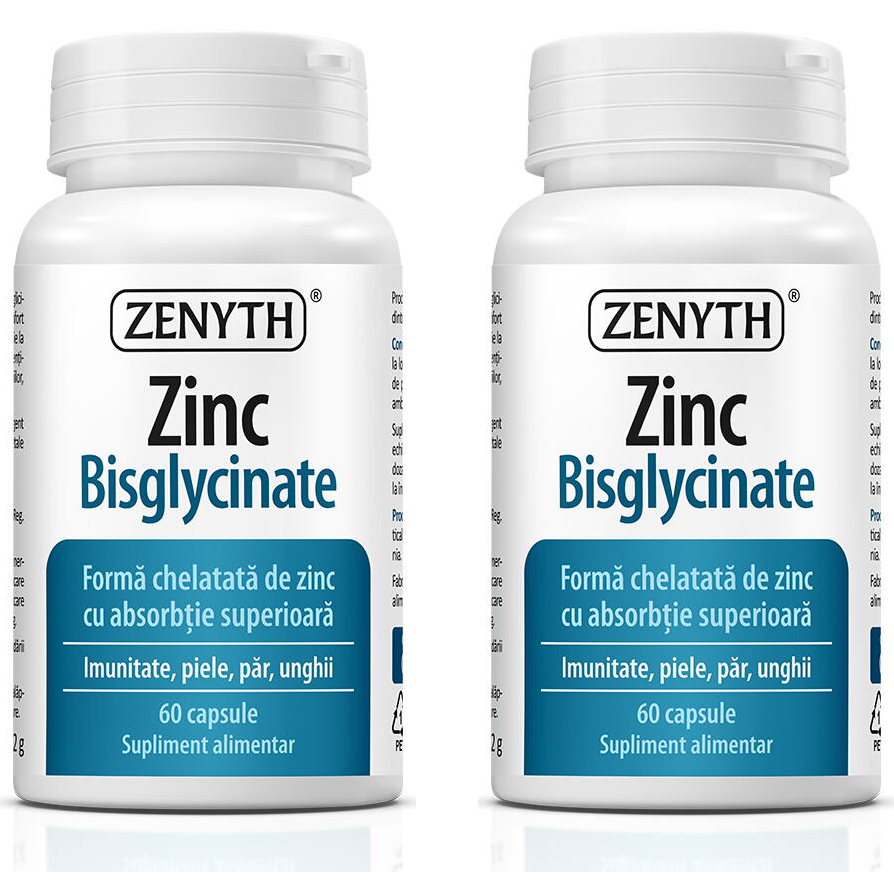 Pachet Zinc Bisglycinate (Zinc Bisglicinat) 60cps + 60cps