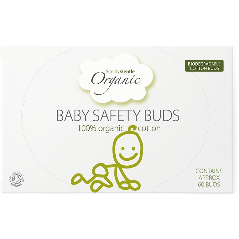 Betisoare de Urechi din Bumbac Organic cu Opritor pentru Bebelusi Simply Gentle Organic 60buc
