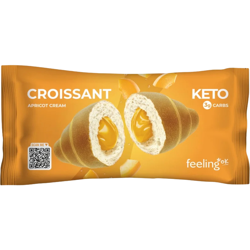 Oferte la Croissant Keto Proteic cu Crema de Caise fara Zahar Low Carb 50g