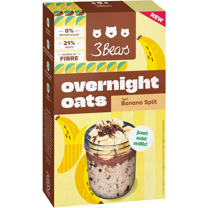 Porridge din Ovaz cu Banane si Boabe de Cacao Sparte fara Zahar Adaugat 400g