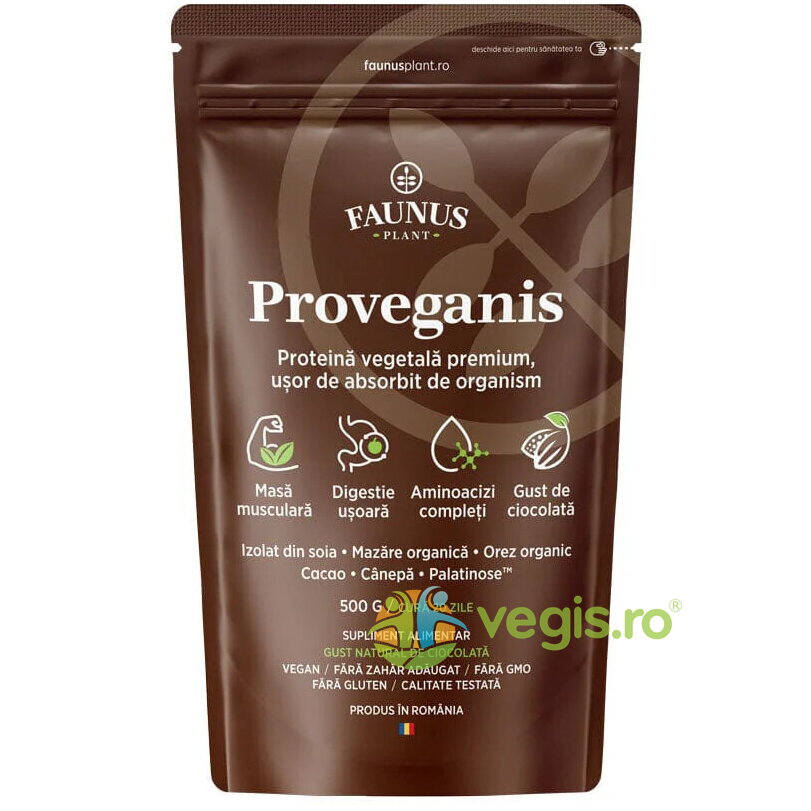 Proveganis Proteina Vegetala Pudra cu Aroma de Ciocolata 500g