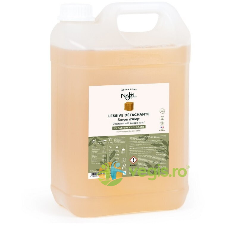 Detergent pentru Rufe cu Sapun de Alep, fara Parfum, Eco 5L