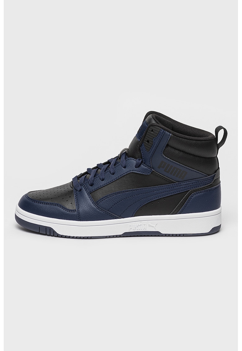 Oferte la Pantofi sport mid-high din piele ecologica Rebound - Negru/Bleumarin