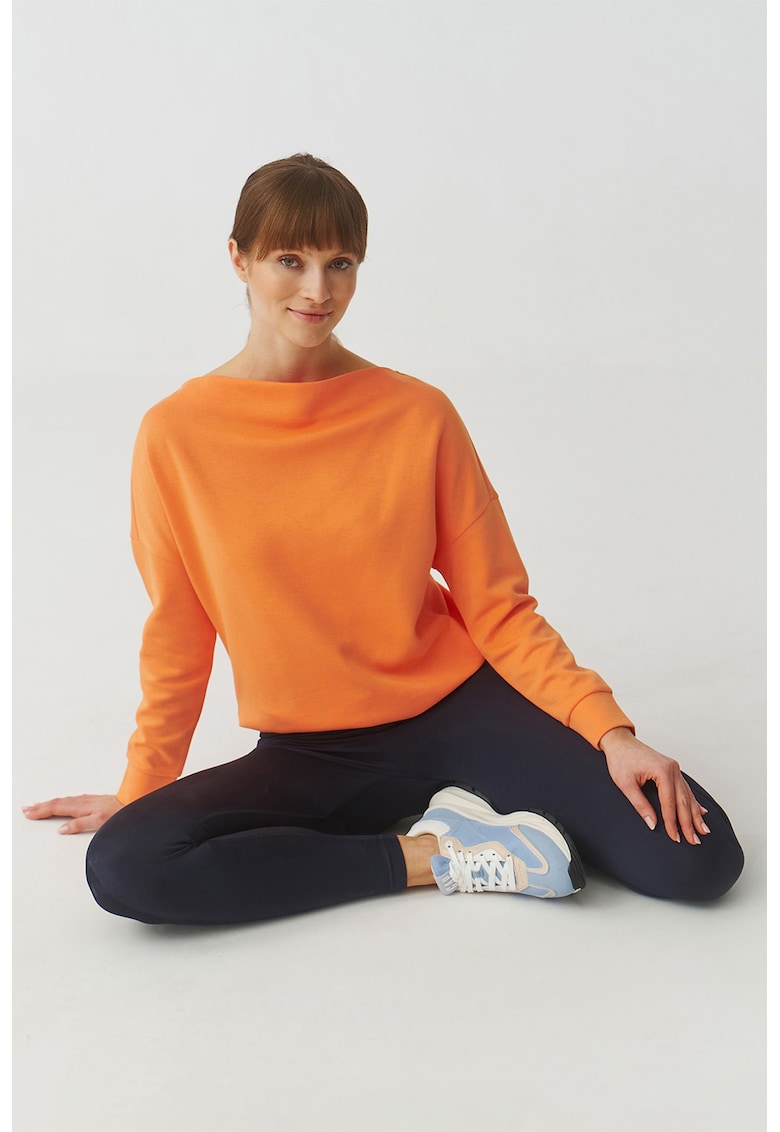 Bluza de trening cu decolteu barcuta Silvana - Portocaliu