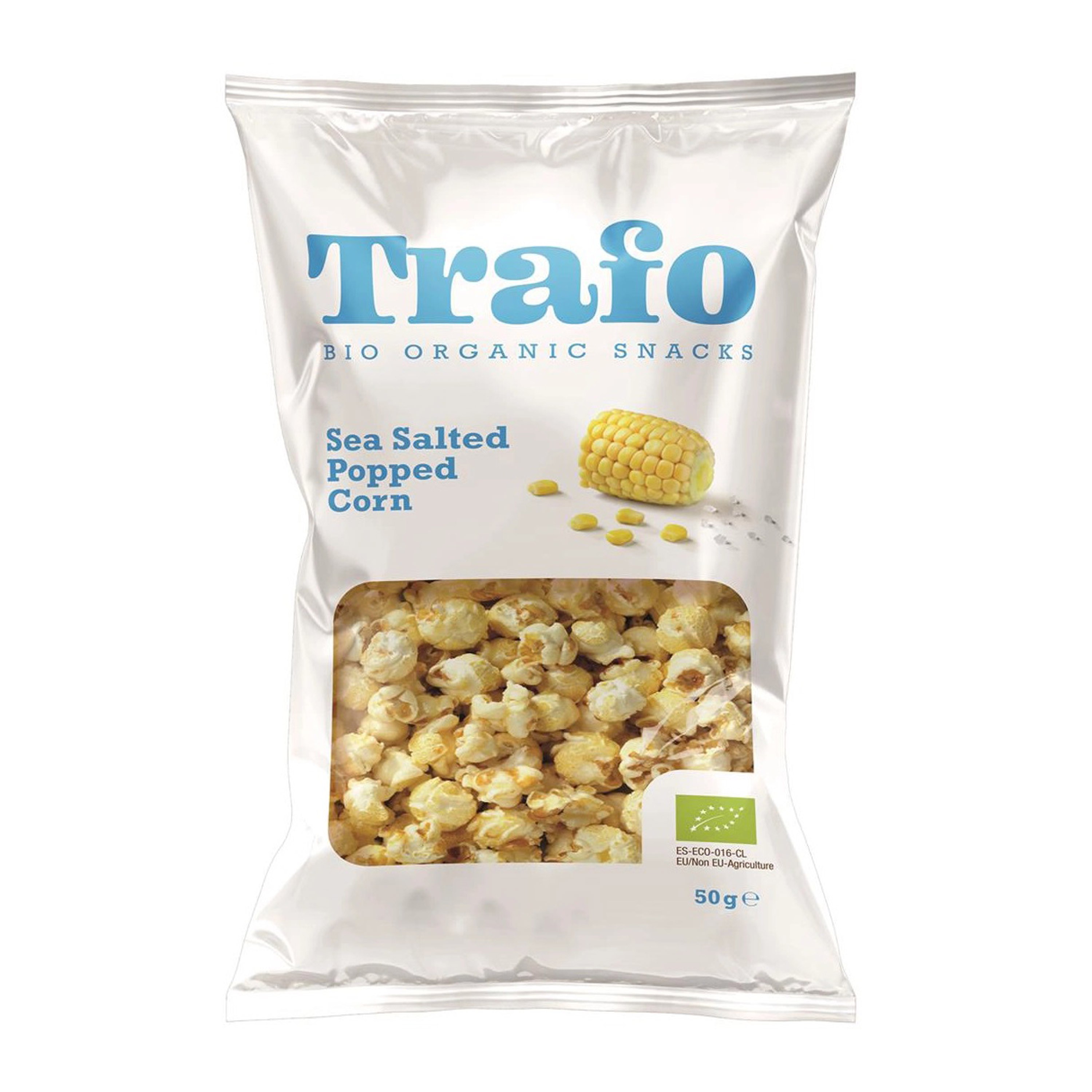 Popcorn bio cu sare de mare, 50g Trafo