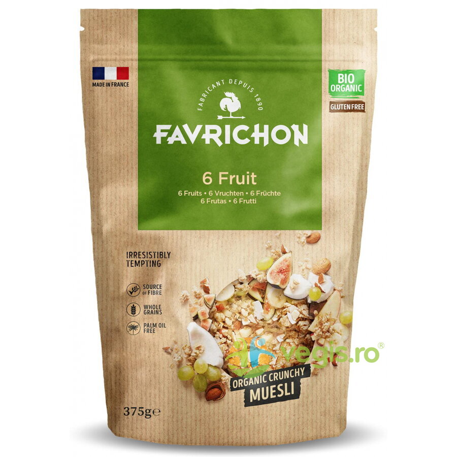 Musli Crocant cu 6 Fructe si Nuci fara Gluten Ecologic/Bio 375g