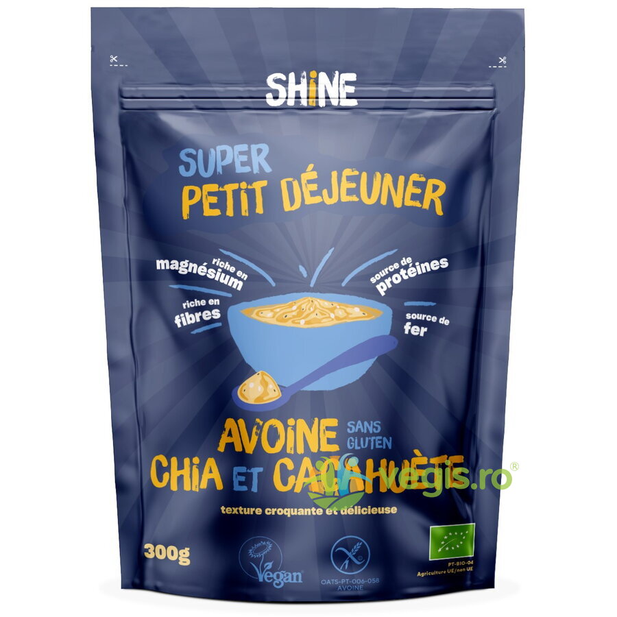Cereale Instant cu Ovaz, Chia si Arahide fara Gluten Ecologice/Bio 300g