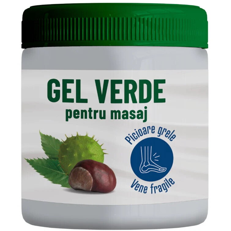 Gel Verde pentru Masaj cu Extract de Castan si Coada Calului 500ml