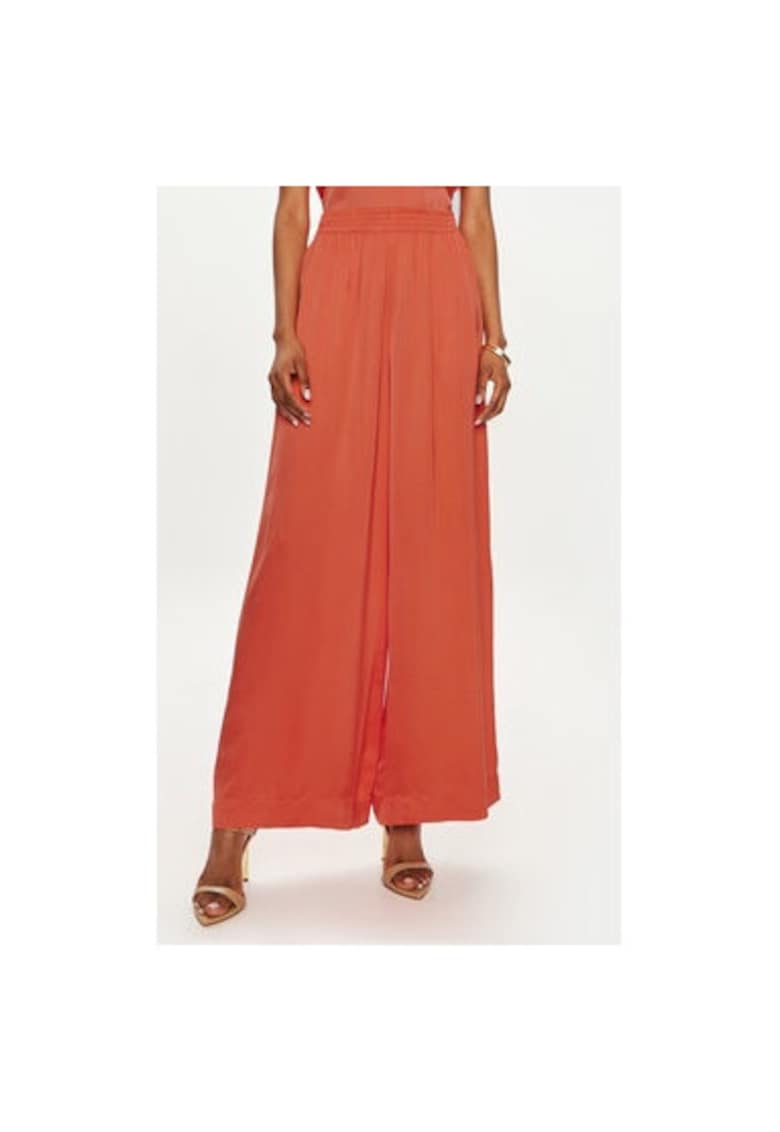 Pantaloni dama -  304423529 - Viscoza - Portocaliu - Portocaliu