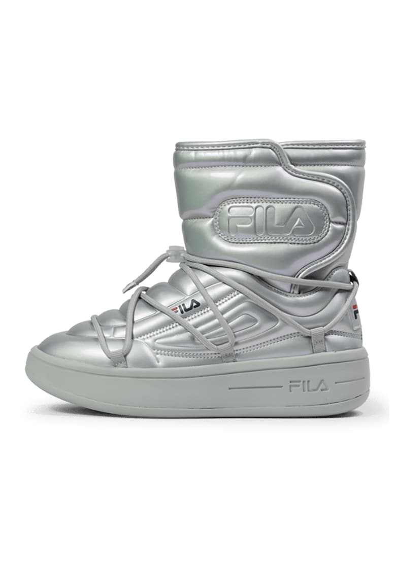 Ghete flatform cu logo - Argintiu