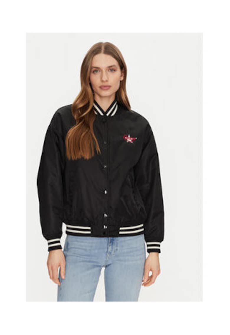 Jacheta bomber pentru femei - 100% poliamida - neagra -
