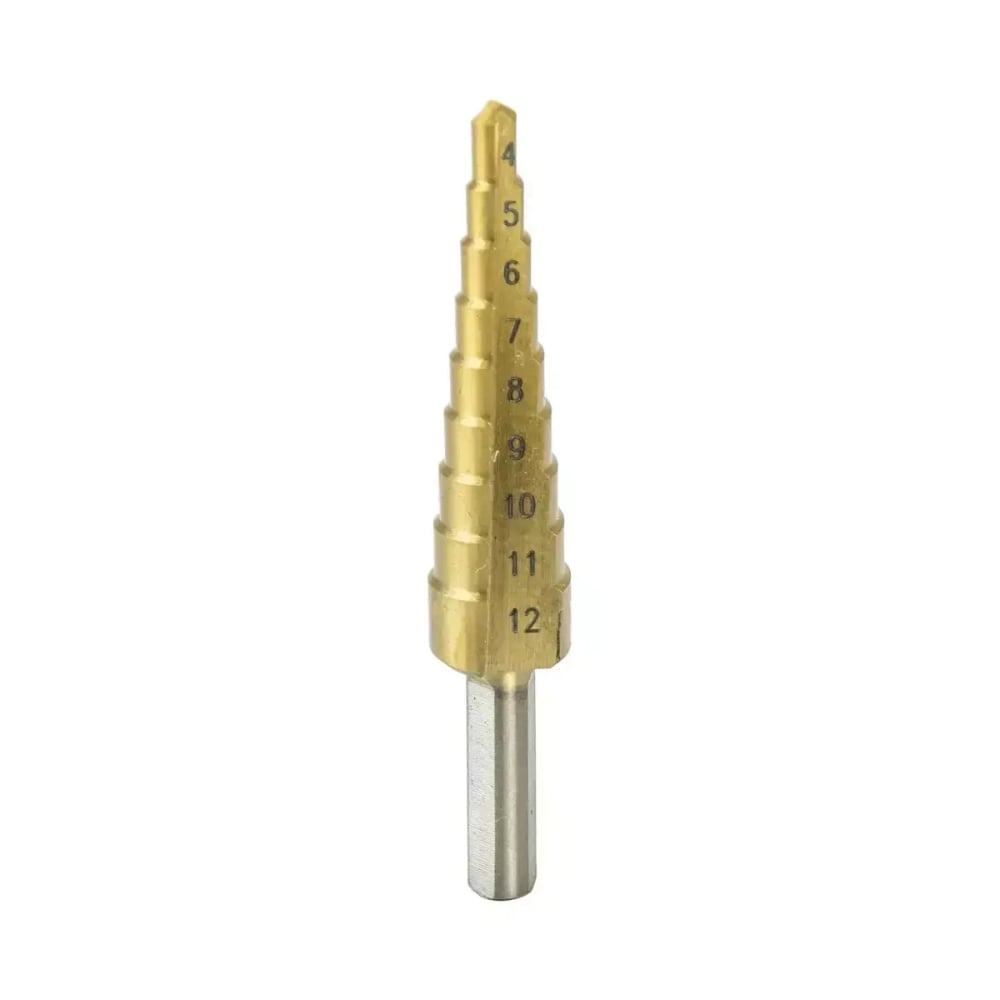 Burghiu pentru metal in trepte HSS TIN, 4 - 12 mm