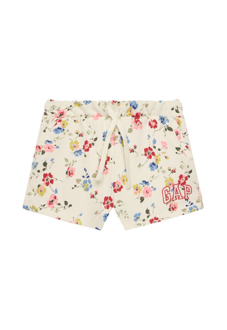 Pantaloni dama -  imprimeu floral - bumbac - alb