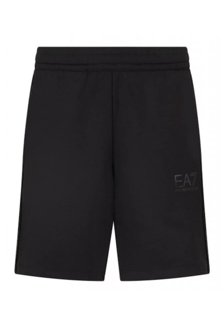Pantaloni scurti  bermuda - negri - bumbac-elastan