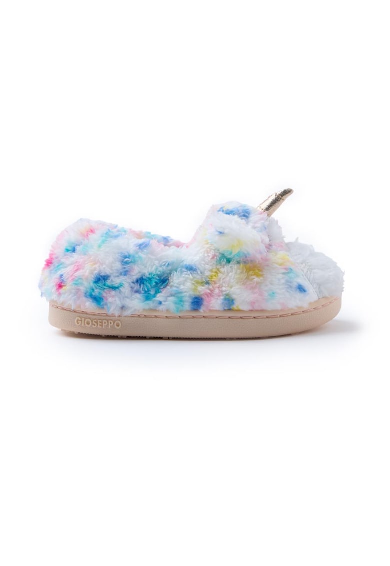 Botosei din material teddy cu model unicorn - Multicolor