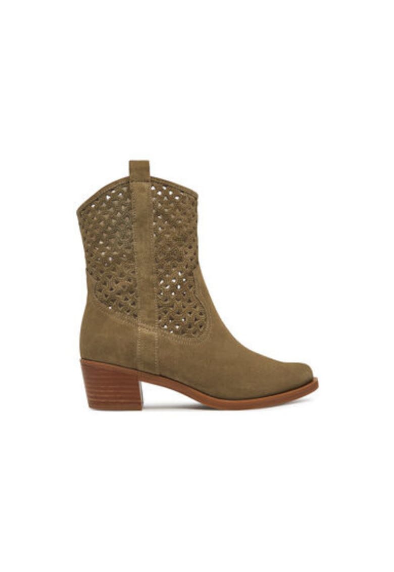 Botine dama  GALATEA_BS - Piele naturala - Maro