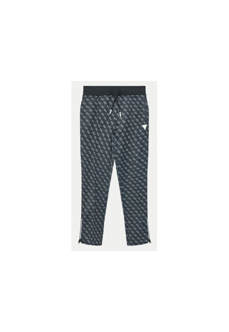 Pantaloni de trening cu imprimeu si slituri laterale