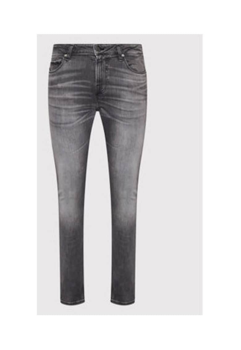Blugi skinny cu aspect decolorat 0000300926796