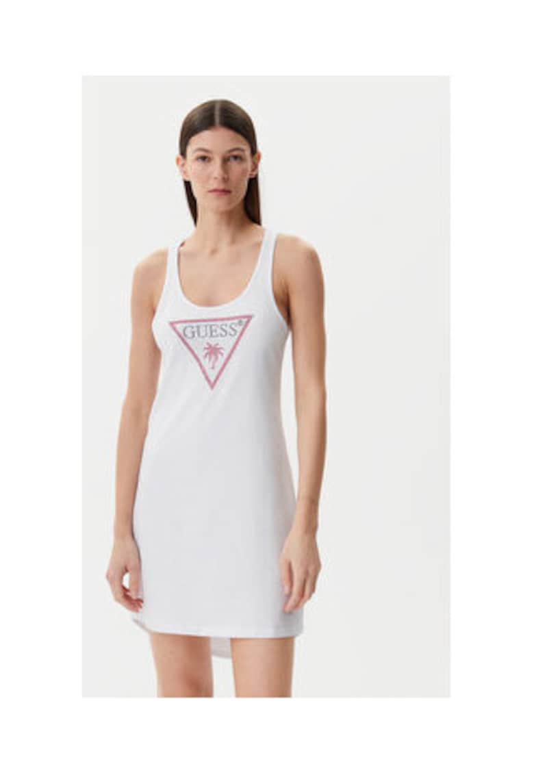 Rochie-tricou fara maneci cu imprimeu logo