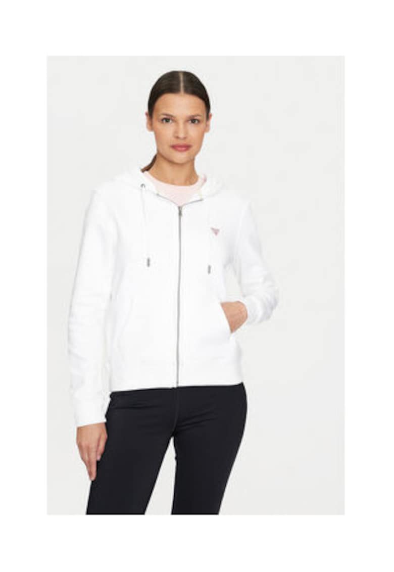 Hanorac slim fit din amestec de bumbac cu logo mic